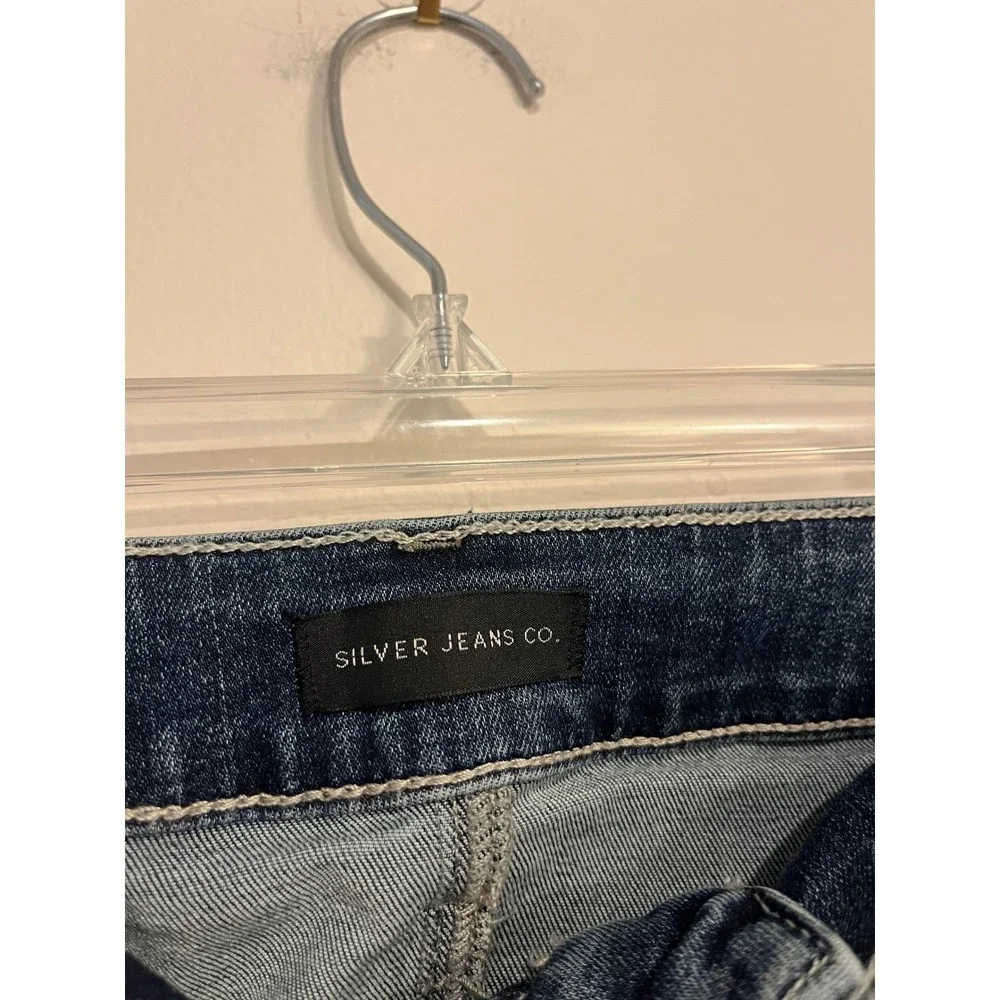 Silver Jeans Elyse Slim Boot Cut Stretch Embroidered Pockets Plus Size 20W x 33